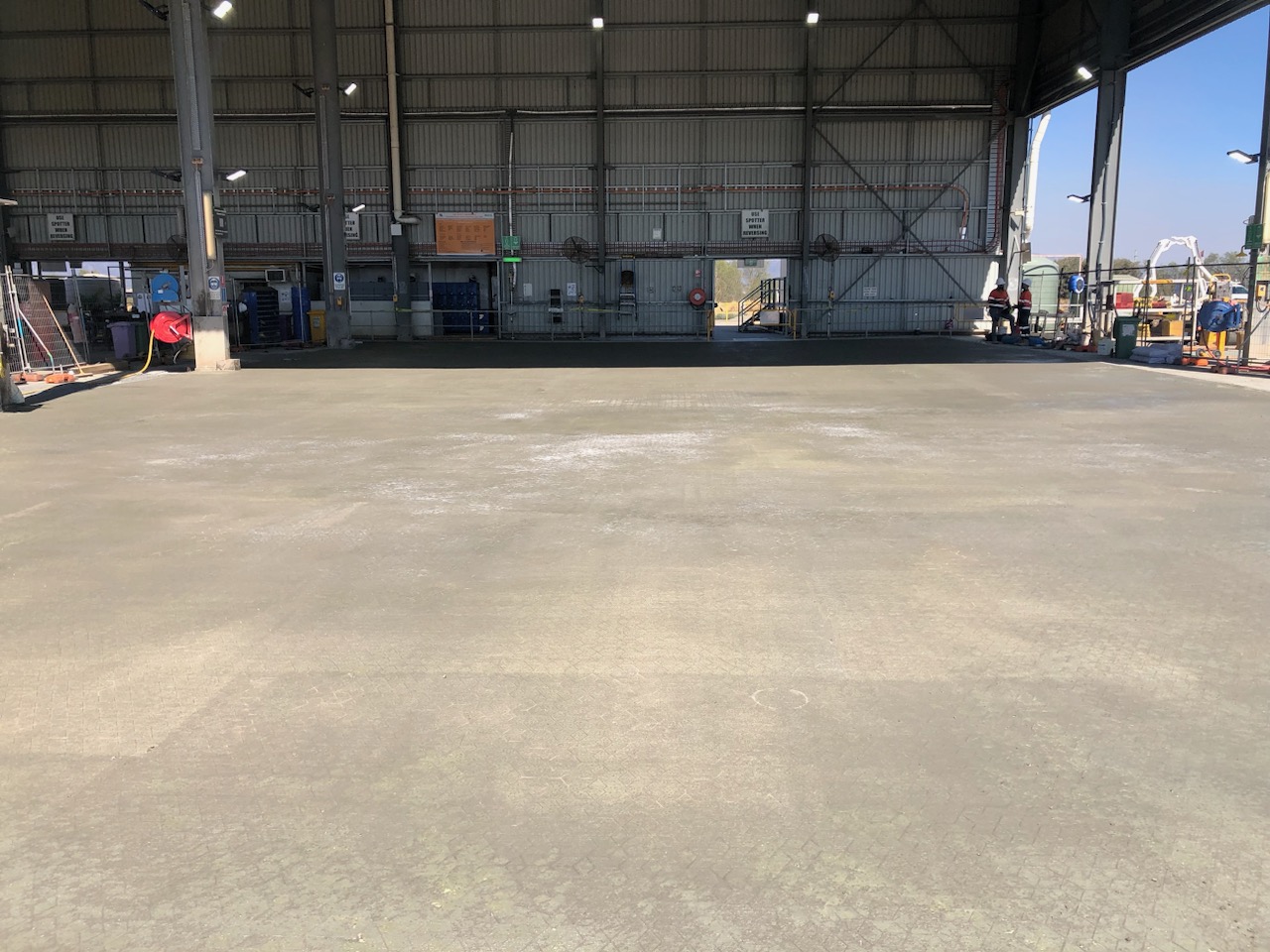 Finished smooth concrete floor after Rombus overlay