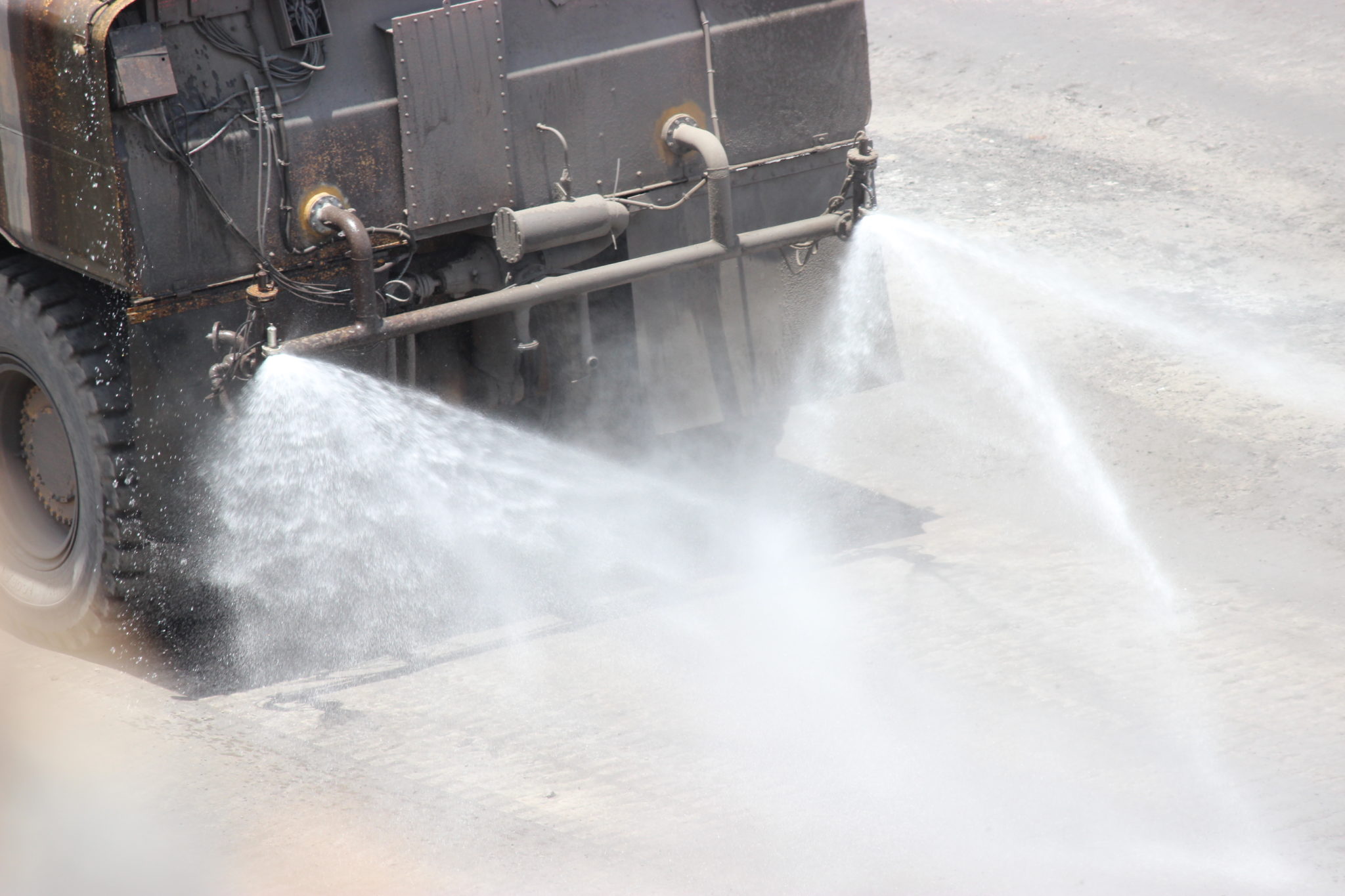 Mining haul road dust